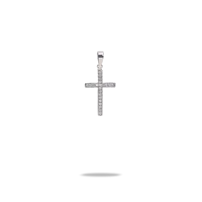 18k white gold cross