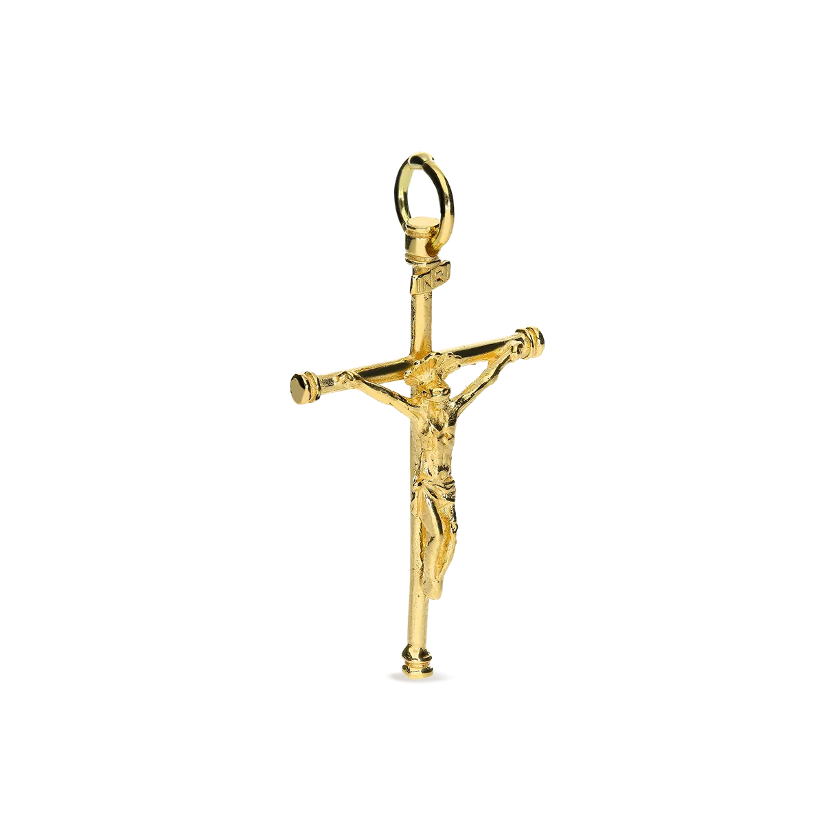 Cruz con cristo hombre oro macizo 18 quilates 30mm