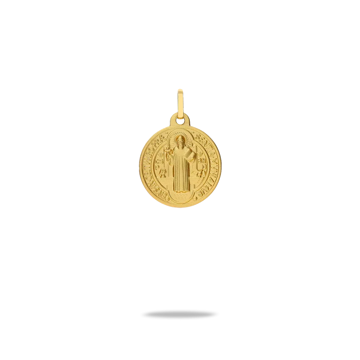 Medalla san benito monje oro 18 quilates 18mm