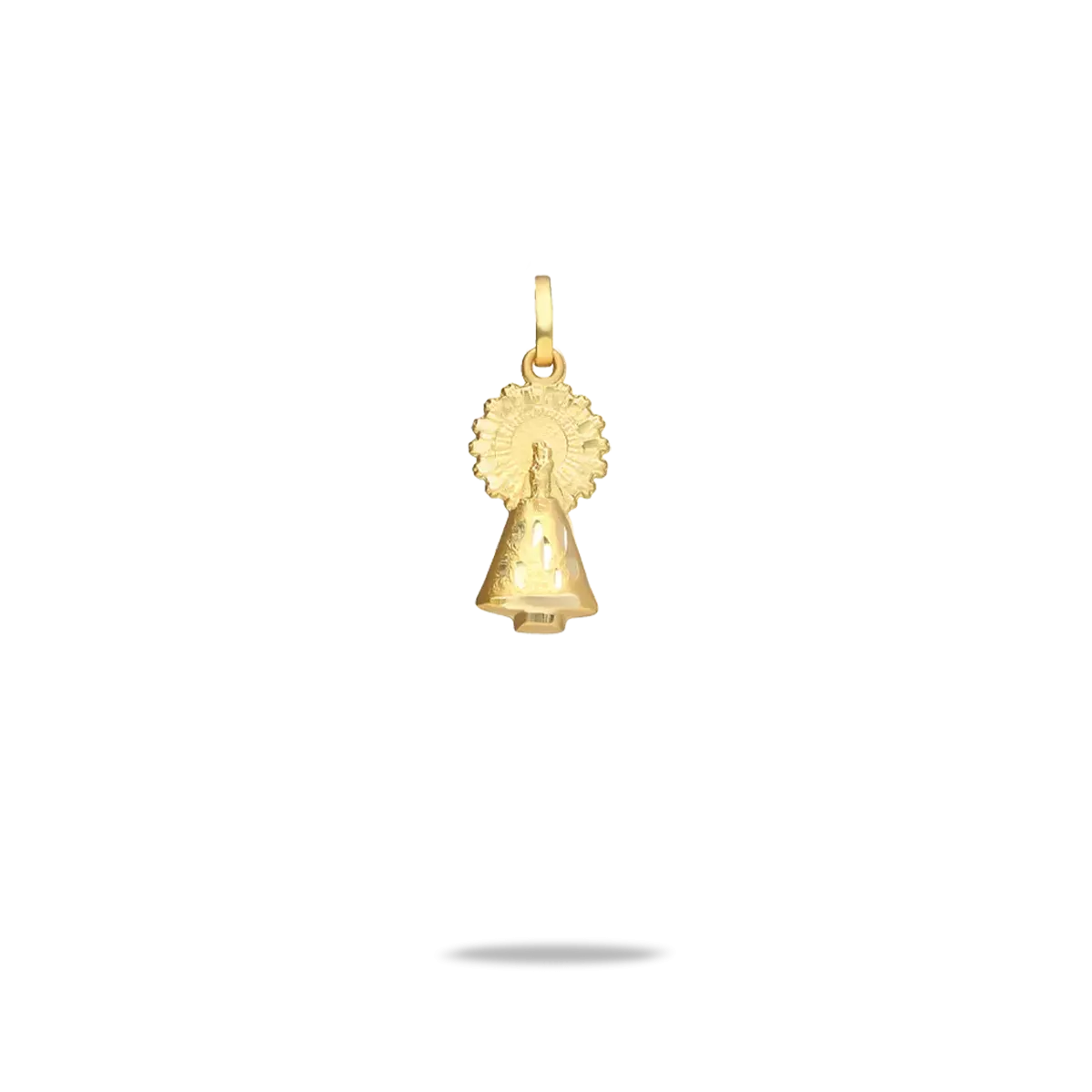 Medalla virgen del pilar con manto oro 18 quilates 18mm