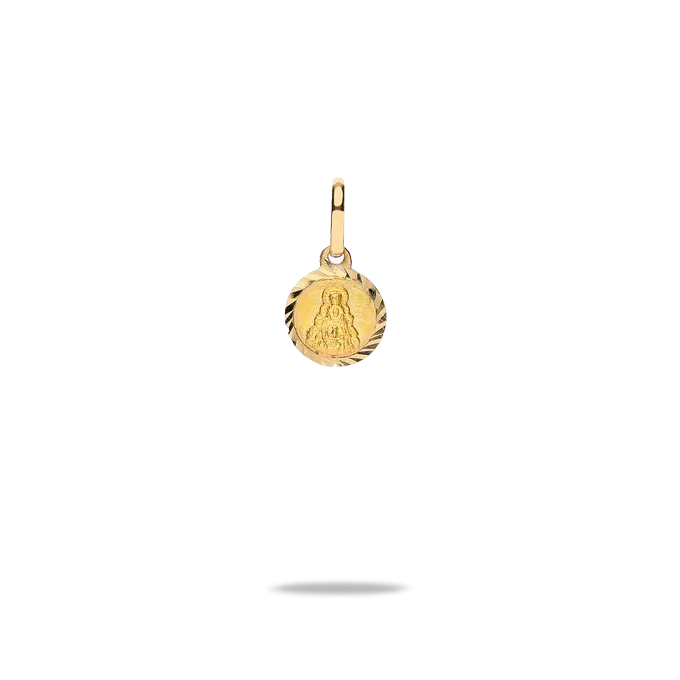 Medalla virgen del rocio 8mm oro 18 quilates