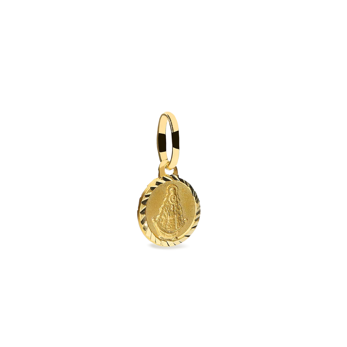 Medalla virgen del rocio oro 18 quilates 8mm