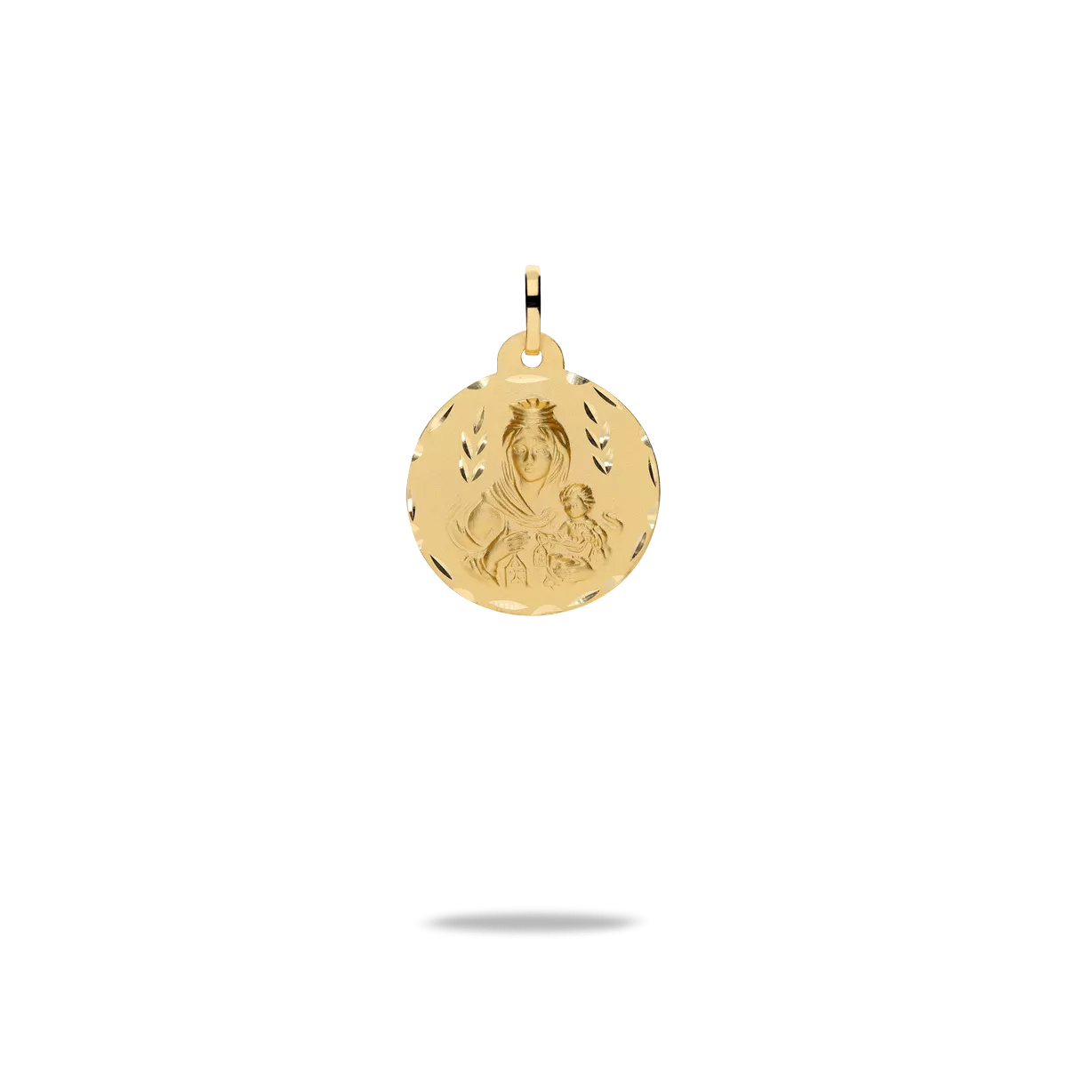 Escapulario Sagrado Corazón y Virgen del Carmen 18mm oro 18 quilates