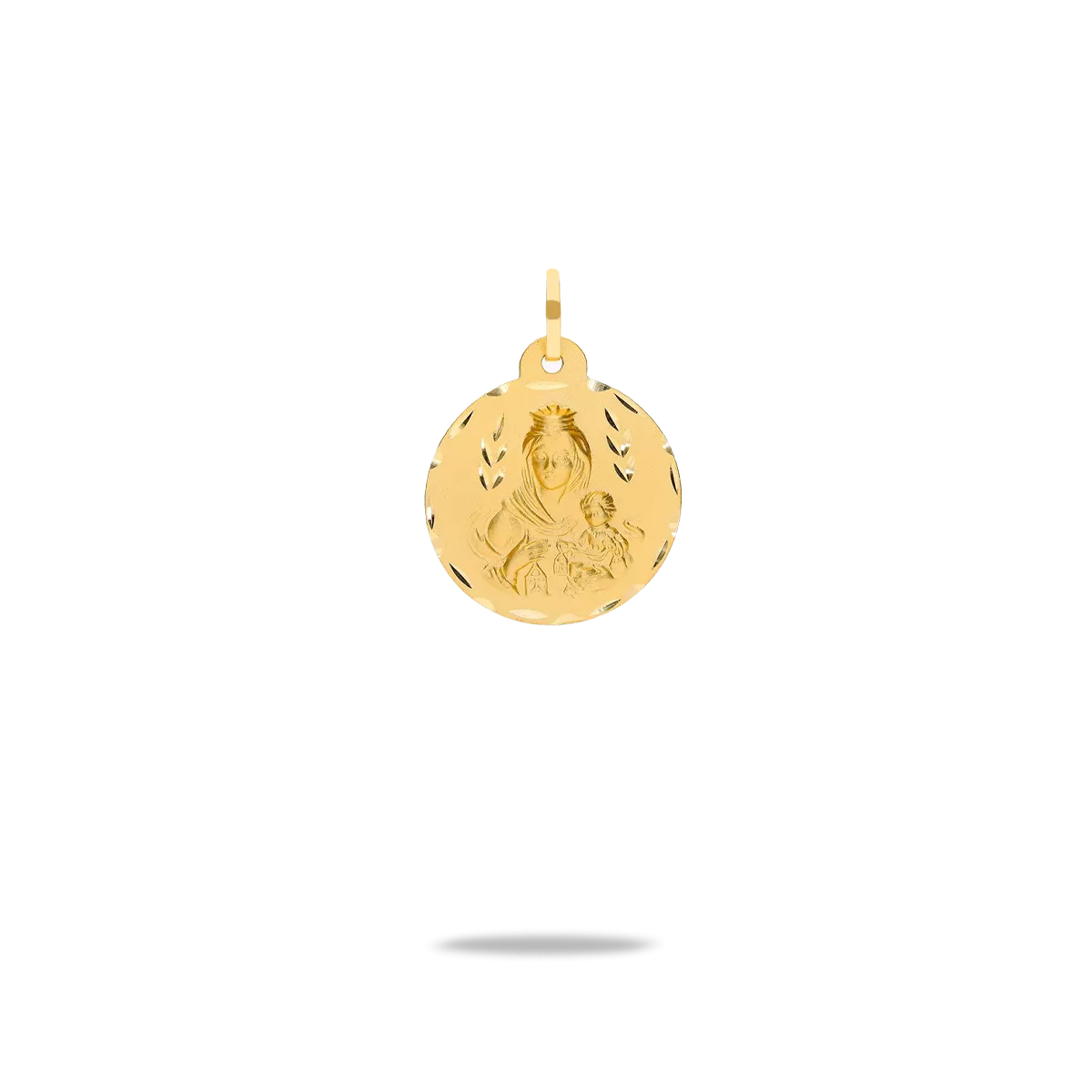 Medalla virgen del carmen 18mm oro 18 quilates