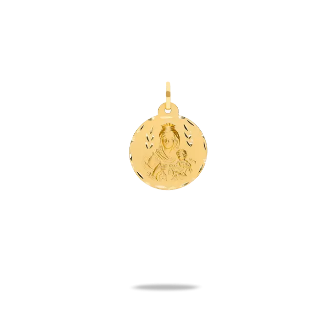 Medalla virgen del carmen 18mm oro 18 quilates