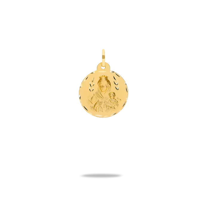 Medalla virgen del carmen 14mm oro 18 quilates