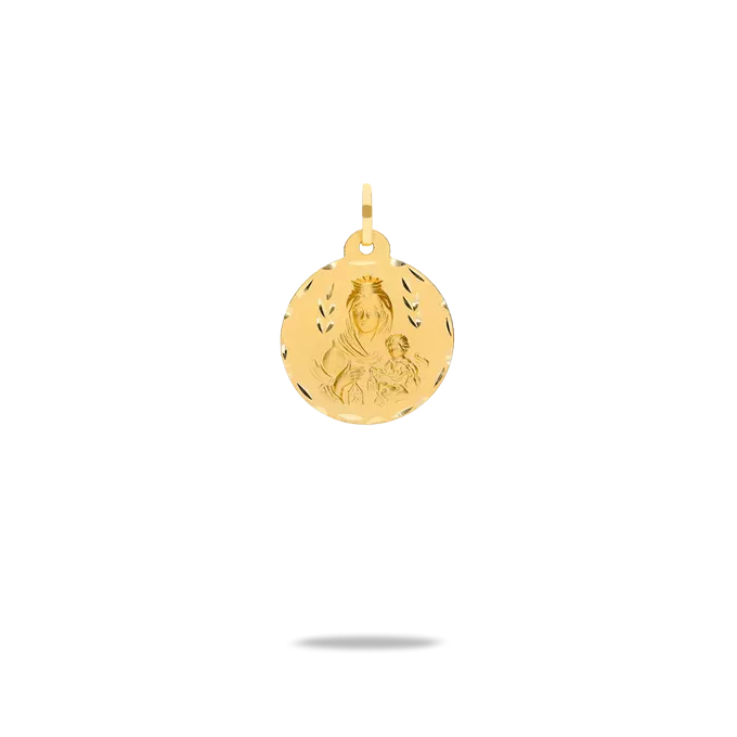 Medalla virgen del carmen 16mm oro 18 quilates