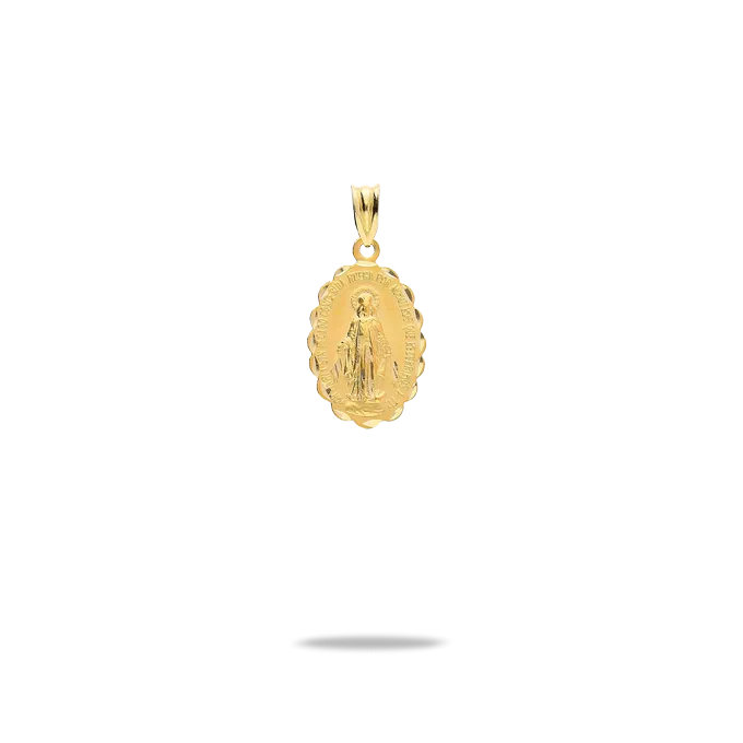 Medalla virgen la milagrosa oro 18 quilates 16x11mm