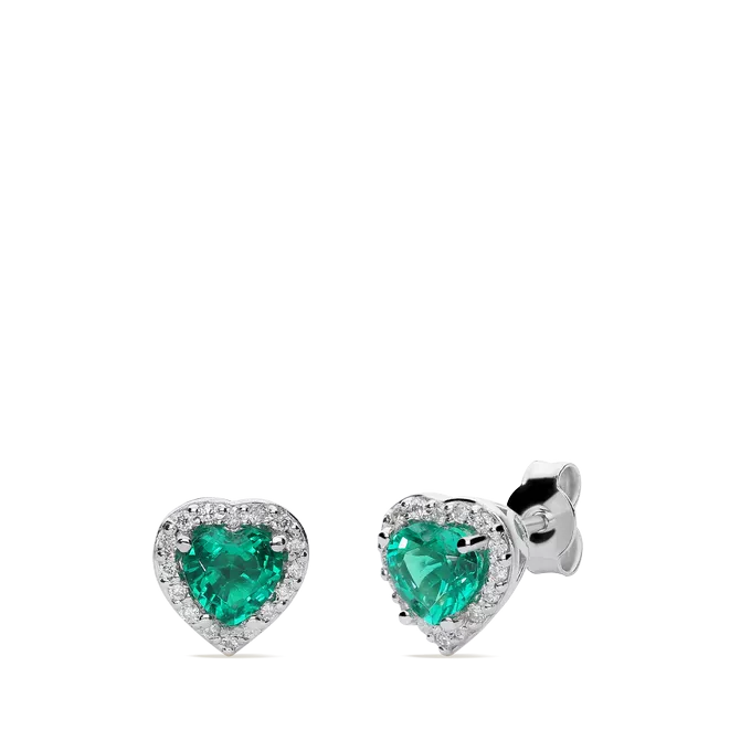 Pendiente diamante oro 18 quilates LOVE EMERALD