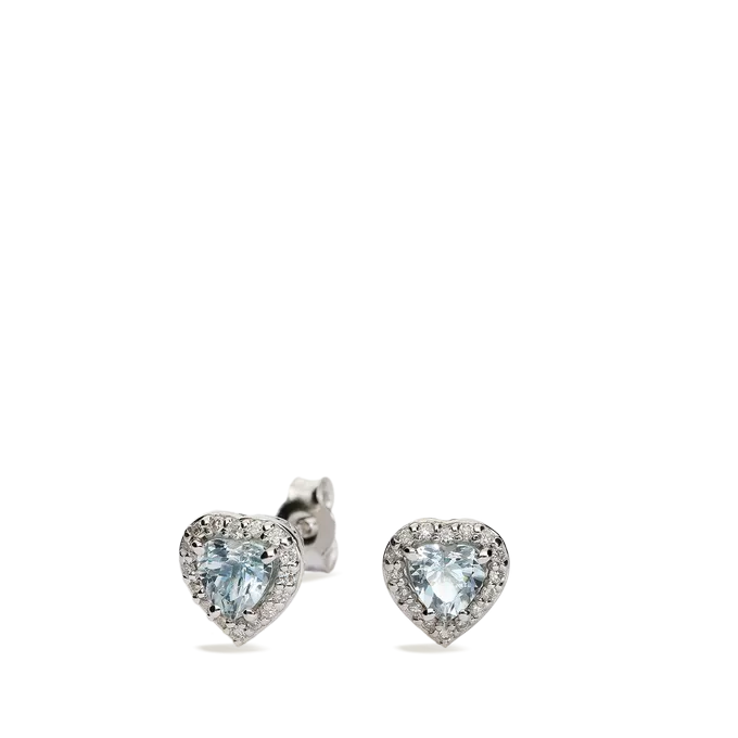 Pendiente diamante oro 18 quilates LOVE AQUAMARINE