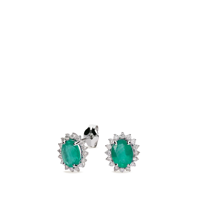 18k gold diamond earrings IMPERIAL EMERALD