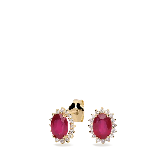 18k gold diamond earrings ROYAL RUBY