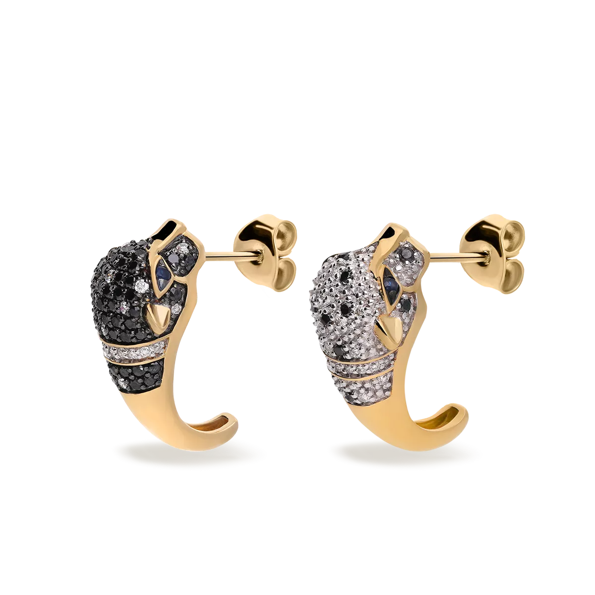 18k gold diamond earrings SNOW LEOPARD