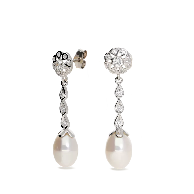 18k white gold earrings