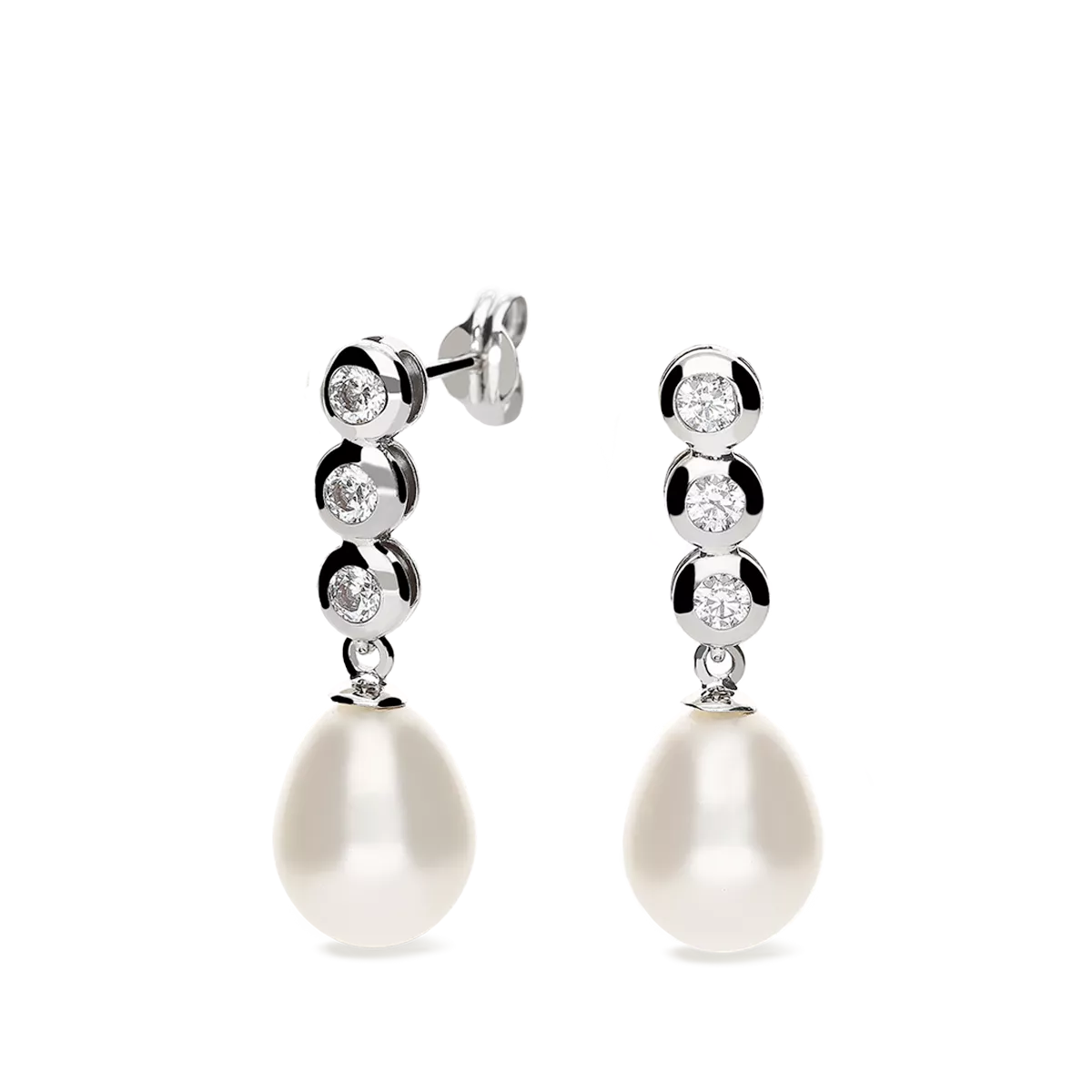 18k white gold earrings