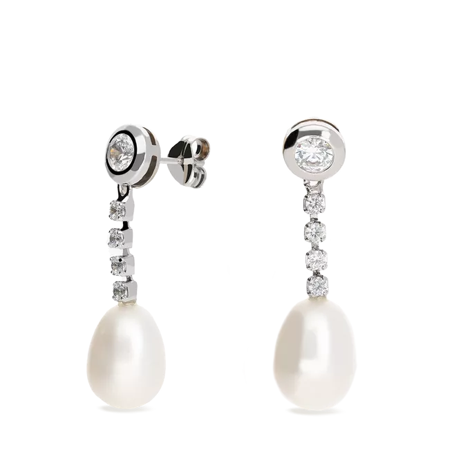 18k white gold earrings