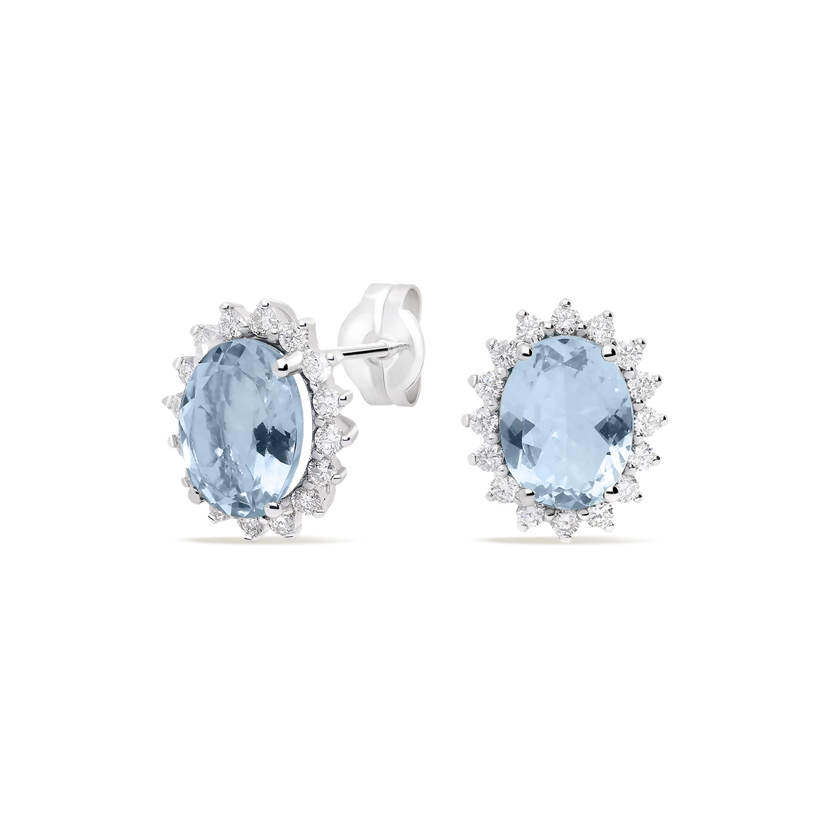 18k gold diamond earrings IMPERIAL AQUAMARINE