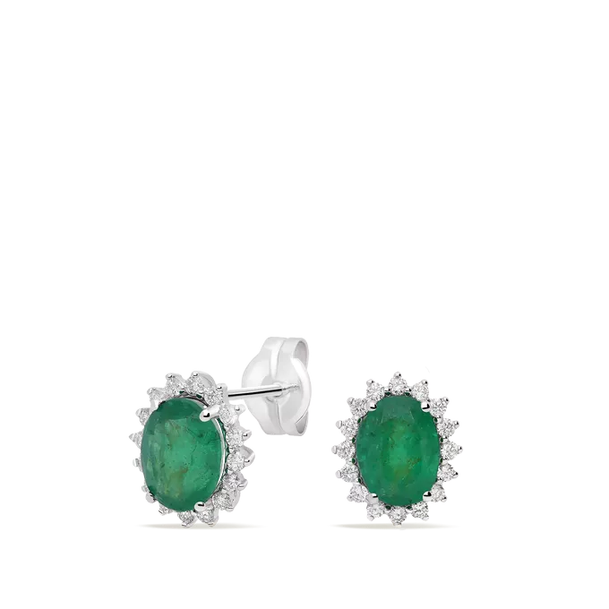 18k gold diamond earrings IMPERIAL EMERALD