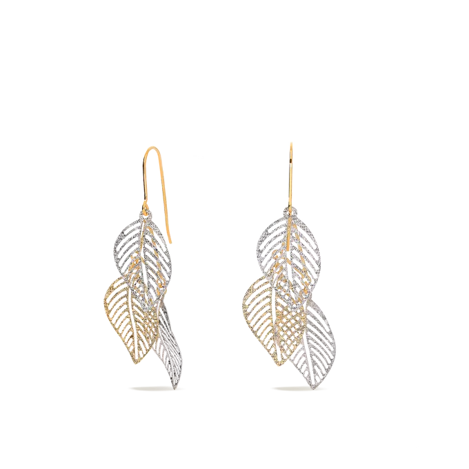 18k gold two-tone earrings