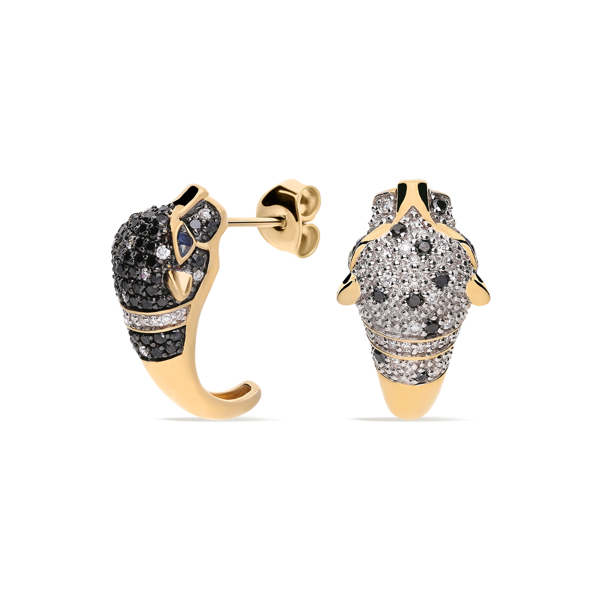 18k gold diamond earrings SNOW LEOPARD