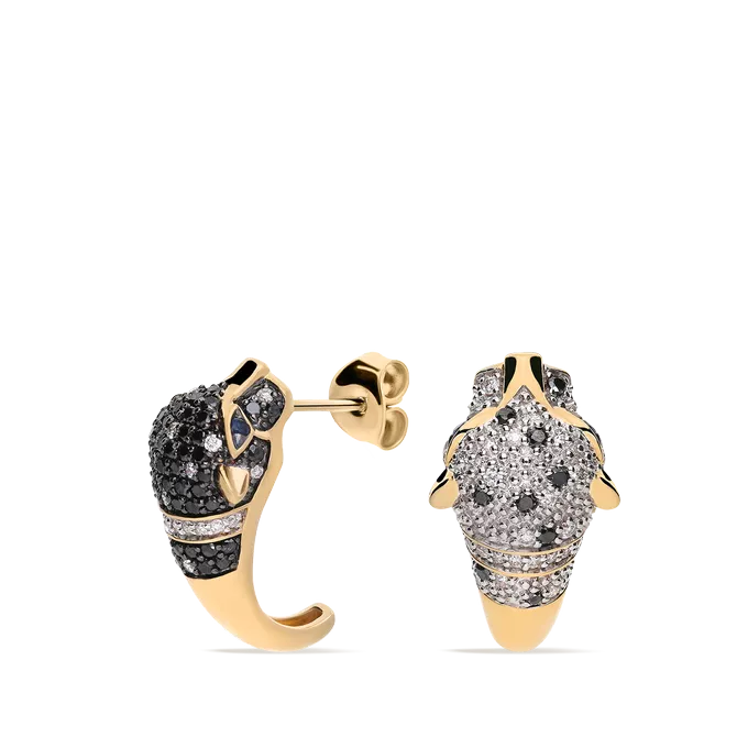 18k gold diamond earrings SNOW LEOPARD