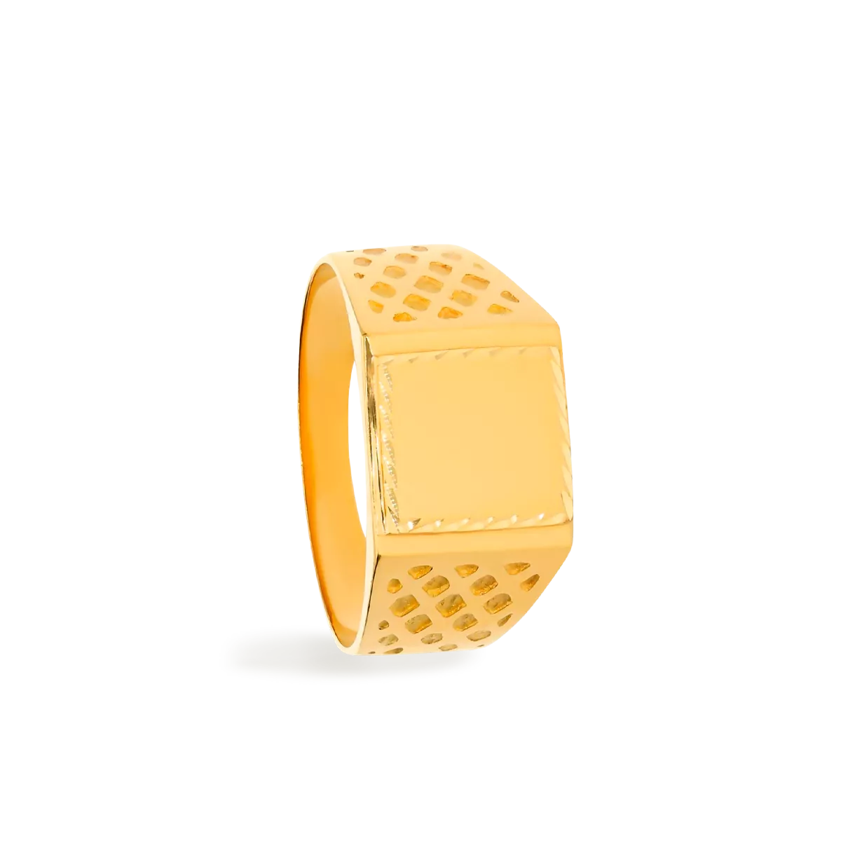 Sello de oro para hombre rectangular mate brillo dibujo lapidado