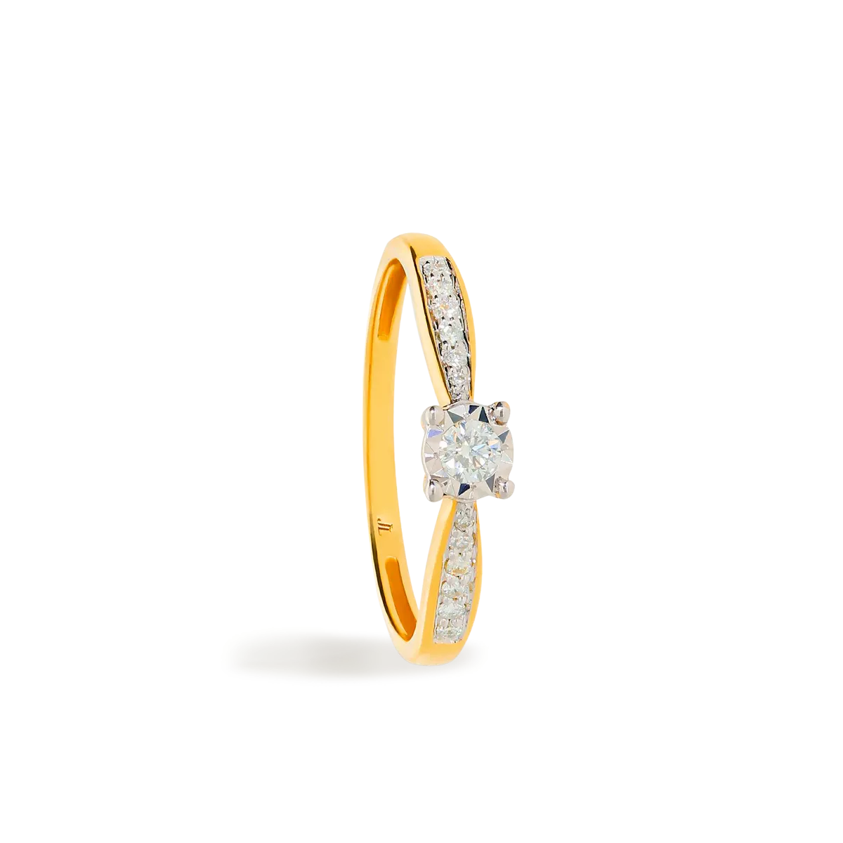 Anillo diamante oro 18 quilates