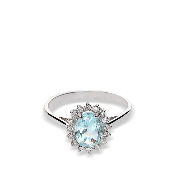 Sortija diamante oro 18 quilates IMPERIAL AQUAMARINE