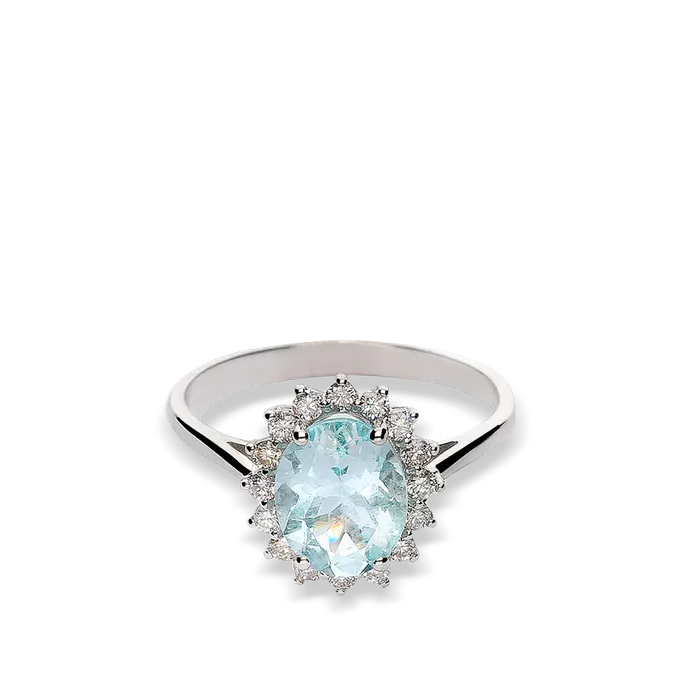 18k gold diamond ring IMPERIAL AQUAMARINE