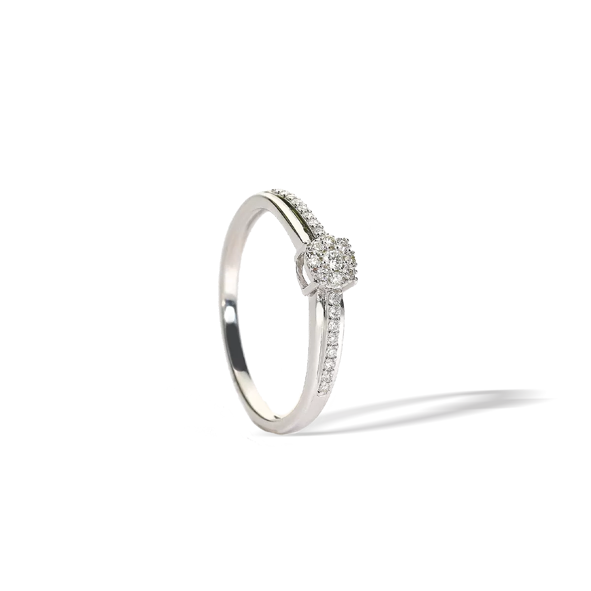 Anillo diamante natural oro 18 quilates