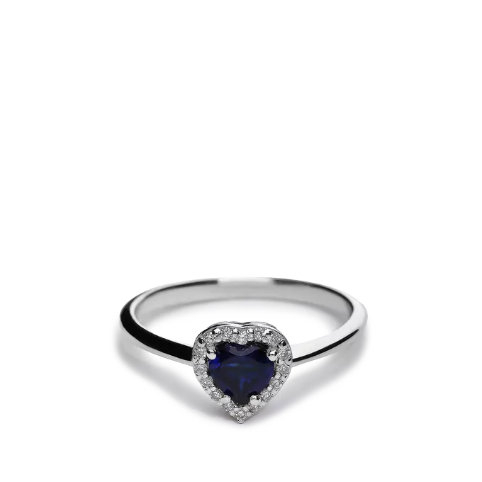 18k gold diamond ring LOVE SAPPHIRE