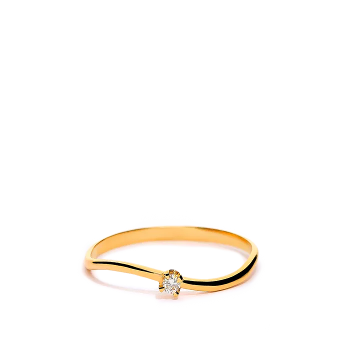 18k gold diamond ring SWIRL