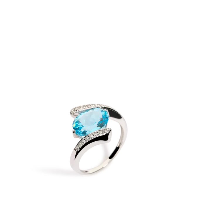 18k gold diamond ring OCEAN