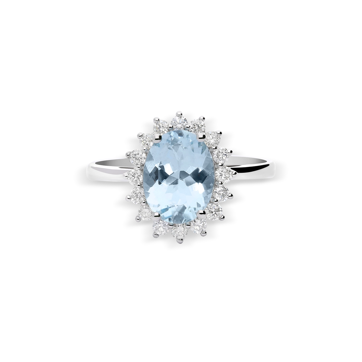 Anillo diamante natural oro 18 quilates IMPERIAL AQUAMARINE