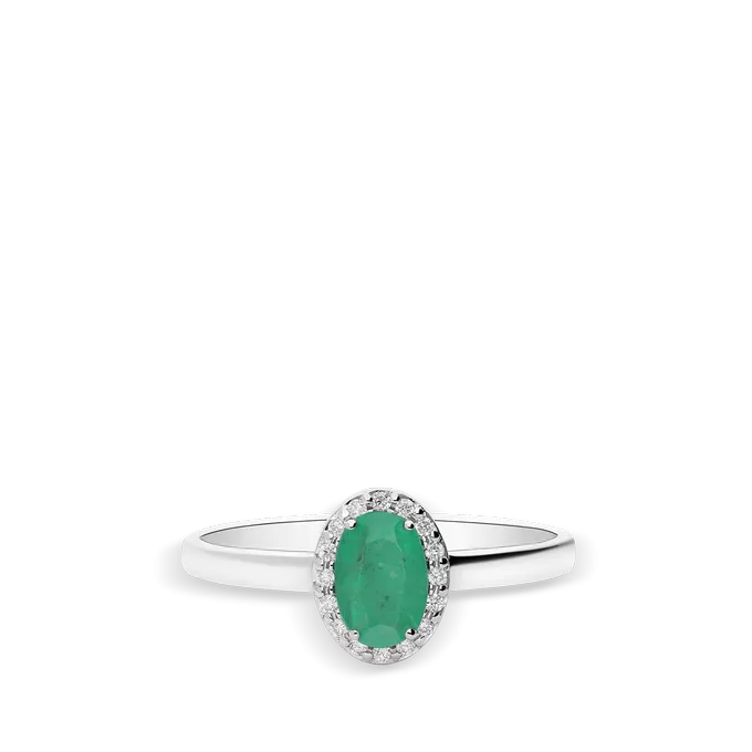 Anillo diamante natural oro 18 quilates RANI EMERALD