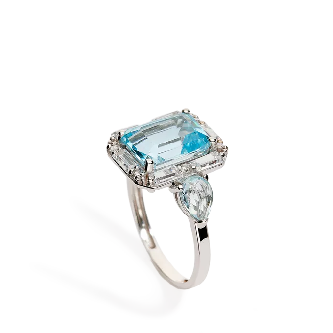 18k white gold ring LAGOON