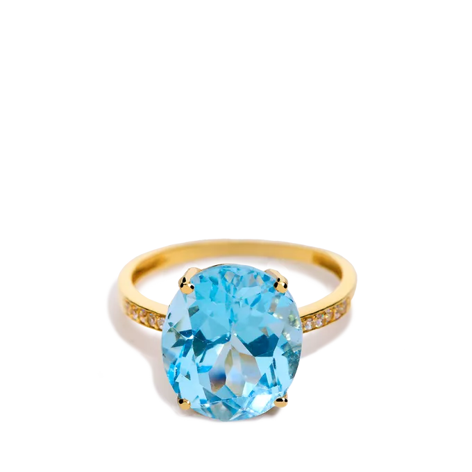 18k gold ring SPARKLING COLORS