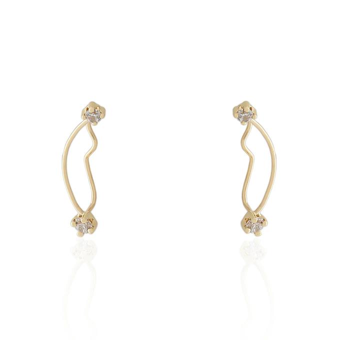 18 carat gold climber earrings