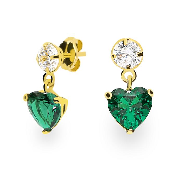 Pendientes oro 18 quilates verde