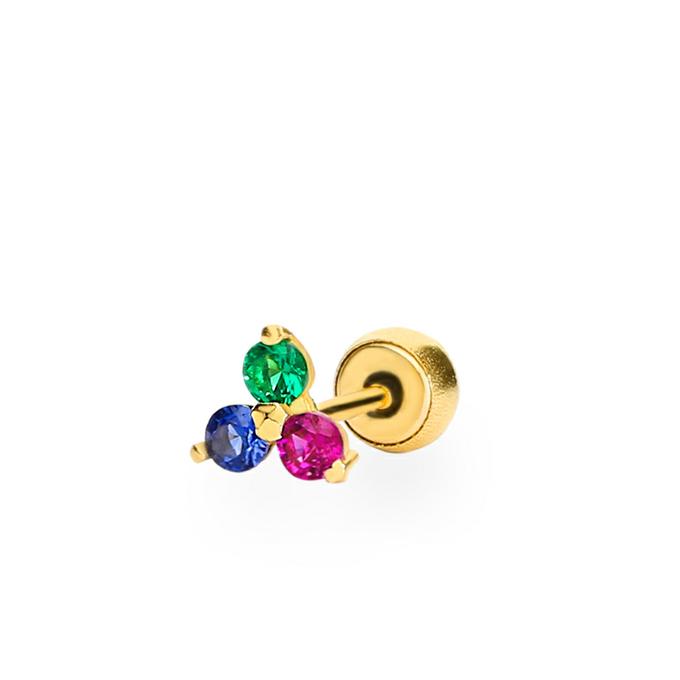 multicolored 18 carat gold piercing