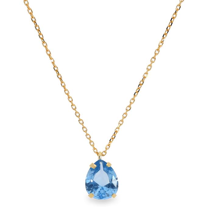 18 carat gold necklace blue tear