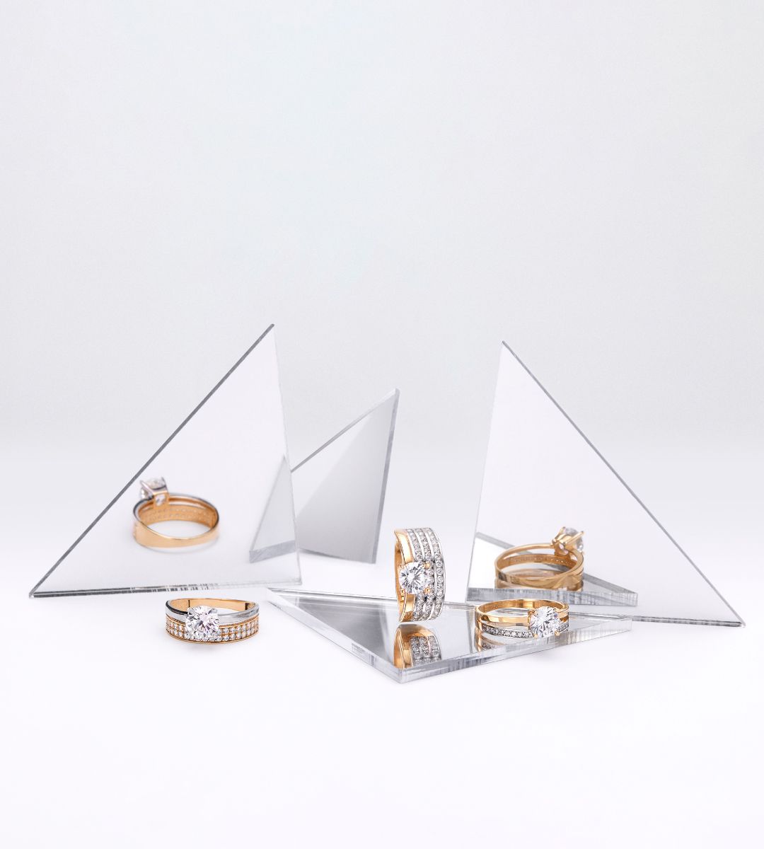 Bicolor gold rings